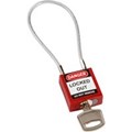 Image of Brady Compact Cable Padlock Red 20cm KD