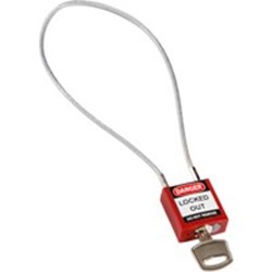Image of Brady Compact Cable Padlock Red 40cm KD