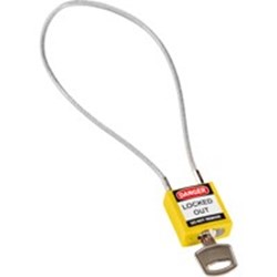 Image of Brady Compact Cable Padlock Yellow 40cm KD