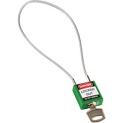 Image of Brady Compact Cable Padlock Green 40cm KD