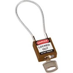 Image of Brady Compact Cable Padlock Brown 20cm KD
