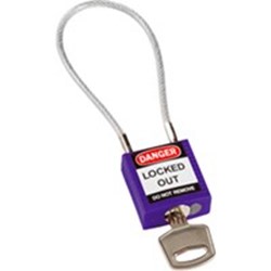 Image of Brady Compact Cable Padlock Purple 20cm KD
