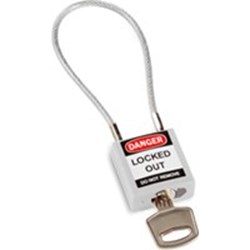 Image of Brady Compact Cable Padlock White 20cm KD