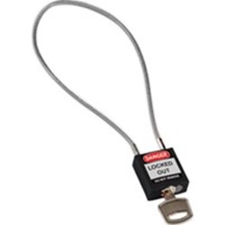 Image of Brady Compact Cable Padlock Black 40cm KD