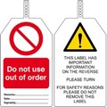 Image of Brady TAG-DO NOT USE OUT OF.. 145X85MM PVC
