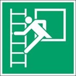 Image of 816025 - ISO Safety Sign - Emergency window with escape ladder