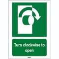 Image of 816582 - ISO 7010 Sign - Turn clockwise to open
