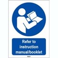 Image of 818179 - ISO 7010 Sign - Refer to instruction manual/booklet