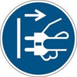 Image of 818712 - ISO Safety Sign - Disconnect mains plug from electrical outlet