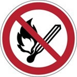 Image of 822140 - ISO Safety Sign - No open flame; Fire, open ignition source and smoking prohibited