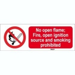 Image of 822203 - ISO 7010 Sign - No open flame; Fire, open ignition source and smoking prohibited