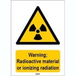 Image of 826825 - ISO 7010 Sign - Warning; Radioactive material or ionizing radiation