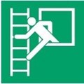 Image of 816024 - ISO Safety Sign - Emergency window with escape ladder